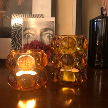 Charger l'image dans la galerie, Votives Bubble en verre ambre.Grand modèle et petit modèle.Ambiance cosy