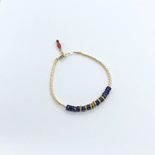 Charger l&#39;image dans la galerie, Bracelet Surfeur des Villes - Bracelet de perles miyuki or, jaspe marine et hématites or.
